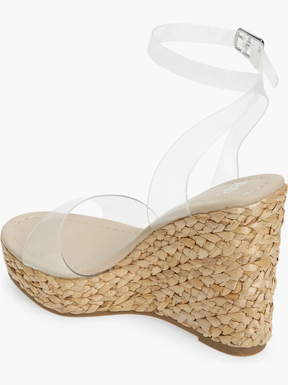 BP Ginny Espadrille Clear-Strap Ankle Strap Wedge Sandal